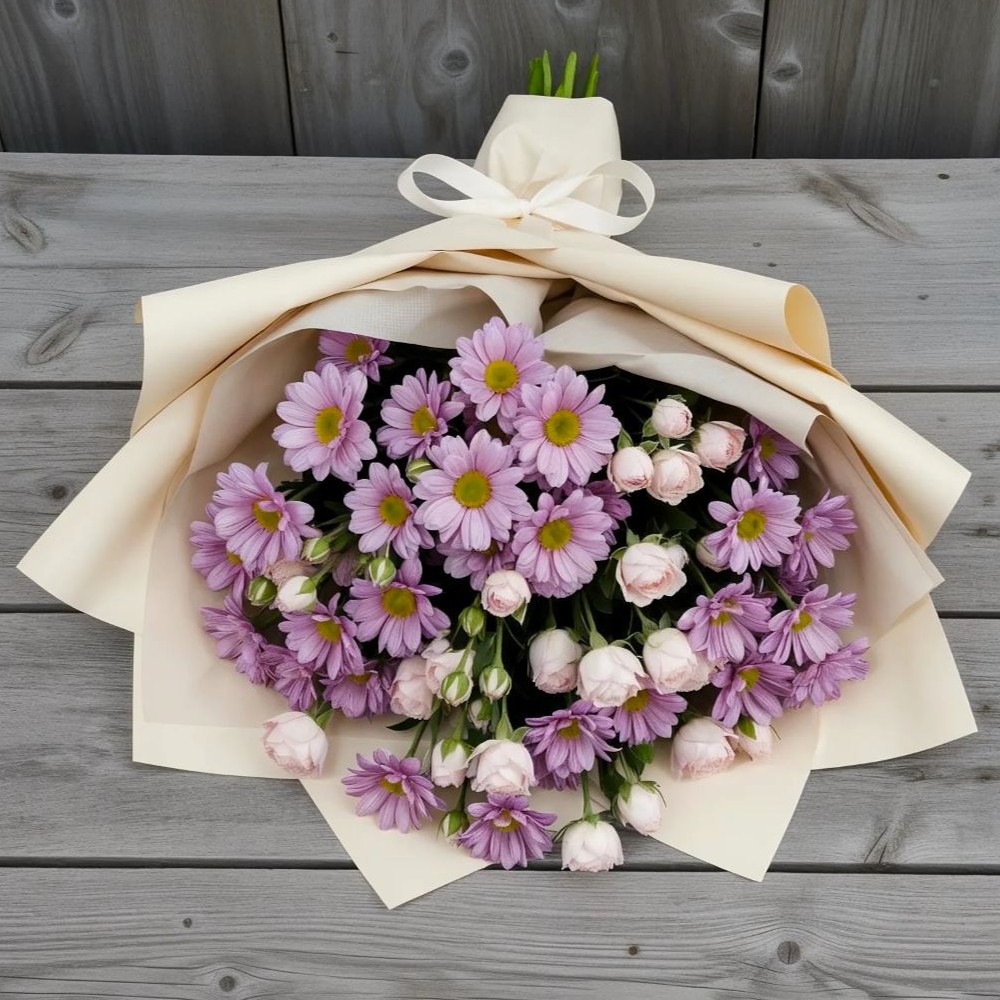 Букет цветов из: Розы и Хризантемы в Ртищево