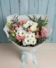 Букет цветов из:  Розы, Лизиантусы и Хризантемы в Ртищево