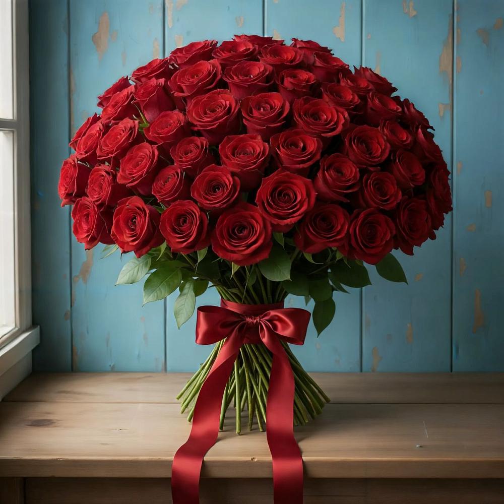 Букет Красные розы Блэк Меджик в Ртищево