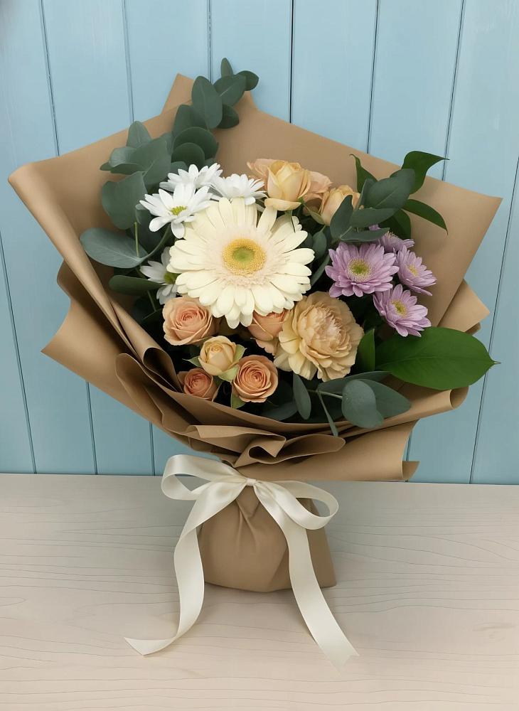 Букет цветов из: Герберы и Хризантемы в Ртищево