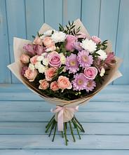 Букет цветов из:  Хризантемы, Розы и Альстромерии #REPLACE_PRED# Ртищево