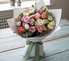 Букет цветов из:  Розы, Лизиантусы и Гвоздики #REPLACE_PRED# Ртищево