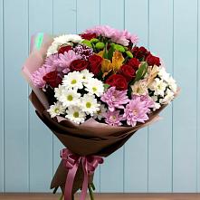 Букет цветов из:  Розы, Хризантемы и Альстромерии в Ртищево