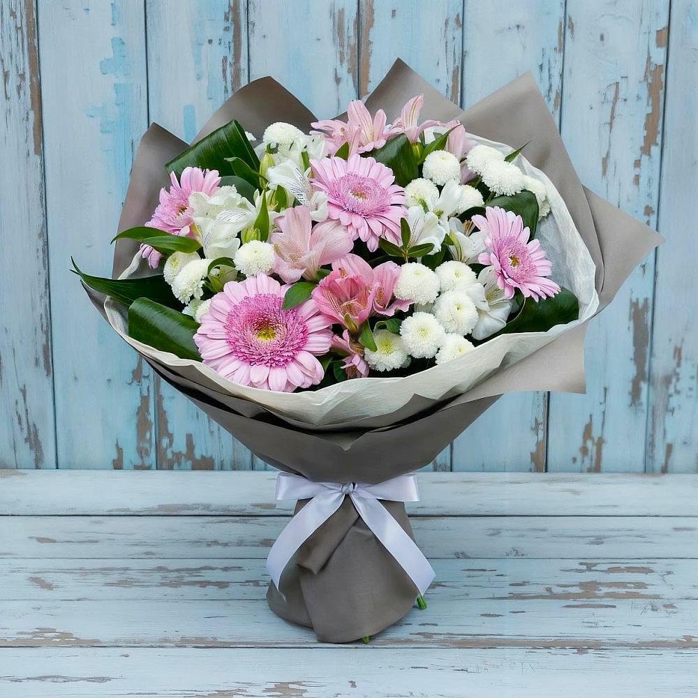 Букет цветов из: Герберы, Альстромерии и Хризантемы в Ртищево