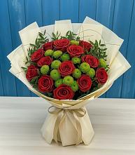 Букет цветов из:  Розы и Хризантемы #REPLACE_PRED# Ртищево