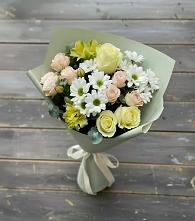 Букет цветов из:  Альстромерии, Розы и Хризантемы в Ртищево