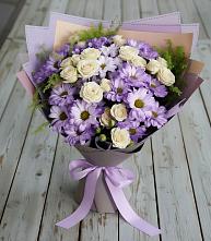 Букет цветов из:  Хризантемы и Розы #REPLACE_PRED# Ртищево