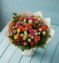 Букет Микс из разноцветных кустовых роз #REPLACE_PRED# Ртищево